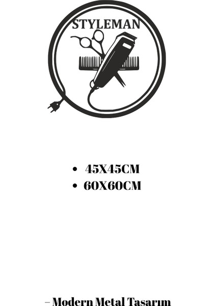 Kişiye Özel Isimli Metal Berber Salon Duvar Dekoru Metal Kuaför Tabelası