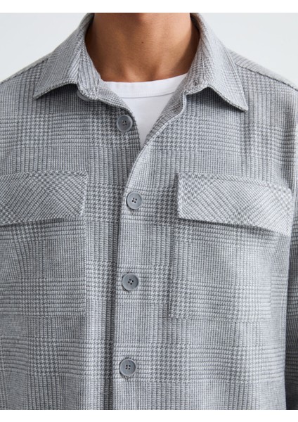 Yeni Sezon Regular Fit Uzun Kollu Ekose Erkek Gömlek Ceket modelleri