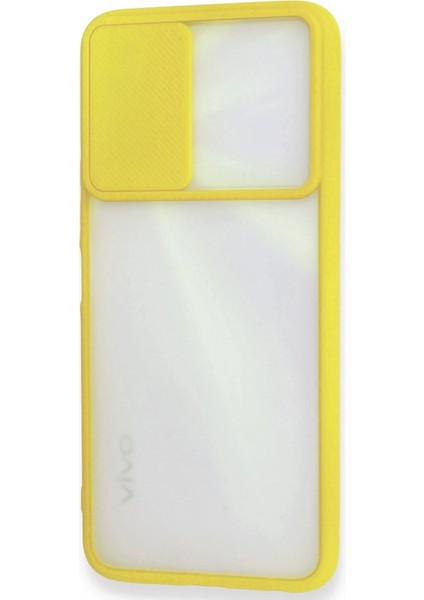 Ieg Vivo Y11S Kılıf Palm Buzlu Kamera Sürgülü Silikon - Sarı modelleri