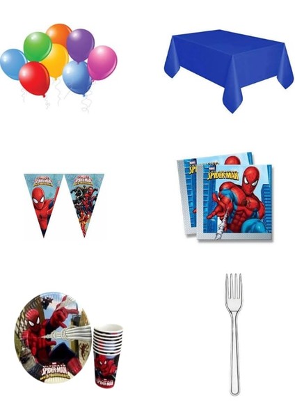 Spiderman Temalı Doğum Günü Parti Seti 8 Kişilik