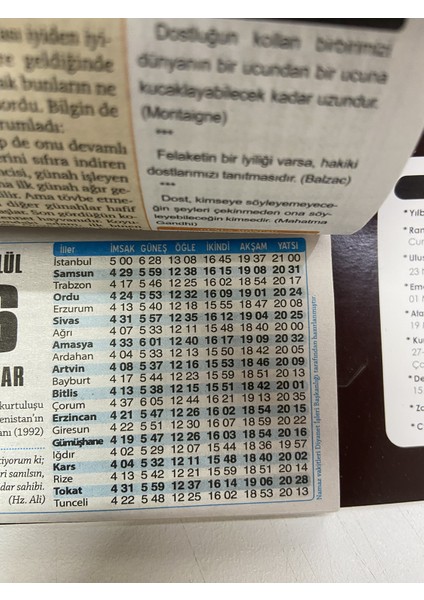 Ömür Takvim Atatürk Görselli 3.bölge 2026 Kartonlu Yapraklı Duvar Takvimi fiyatları