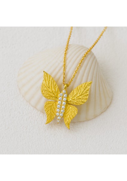 14 Ayar Altın Kelebek Kolye