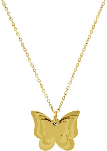 Altın Renk Kelebek Tasarım Aile Temalı Kişiye Özel Çelik Kadın Kolye - En Fazla 5 Isim indirimleri