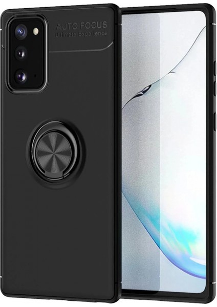 Ieg Samsung Galaxy Note 20 Kılıf Range Yüzüklü Silikon - Siyah