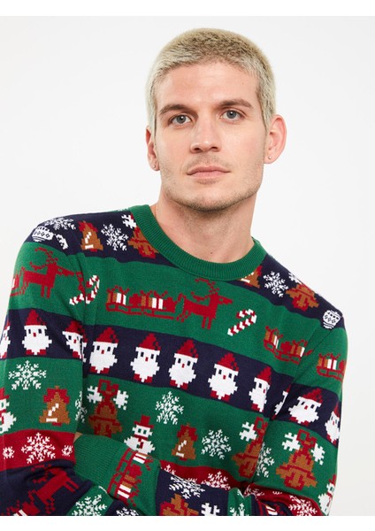 Yeni Sezon Bisiklet Yaka Uzun Kollu Yılbaşı Temalı Erkek Triko Kazak fırsatları