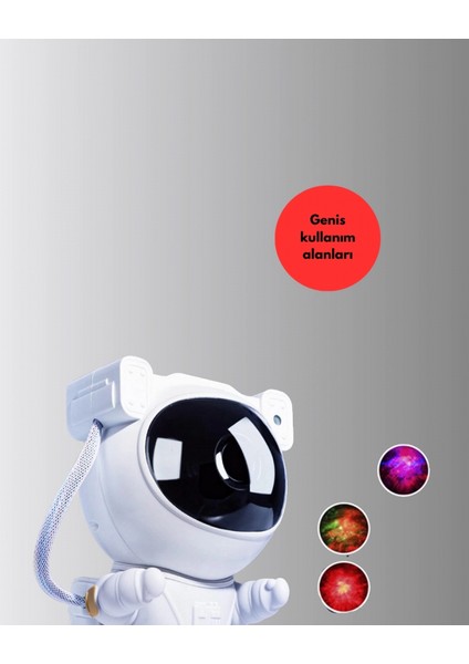 8 Efektli Astronot Galaxy Projektör Uzaktan Kumandalı LED Gece Lambası modelleri