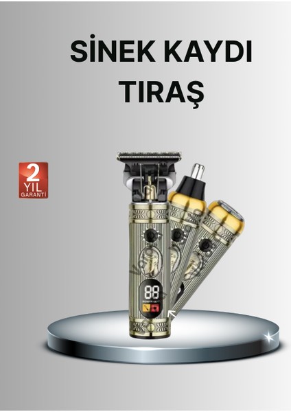 Lvsqvr T Bıçaklı Şarjlı Saç Kesme ve Sakal Düzeltici – Burun Trimmerlı 2’si 1 Arada Set