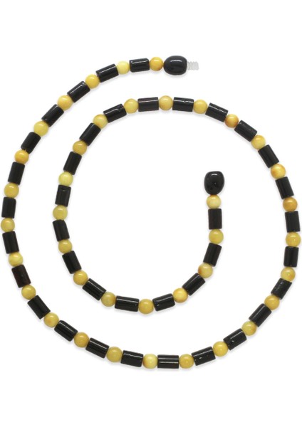 Küre Silindir Kesim Koyu Kırmızı Sarı Renkli Doğal Damla Kehribar Kadın Kolye