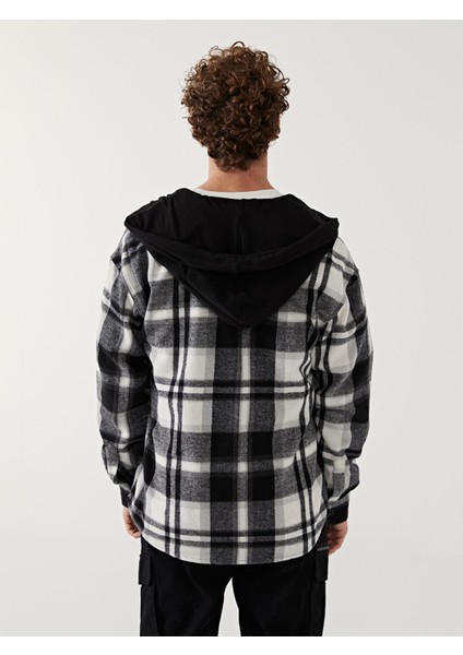 Yeni Sezon Kapüşonlu Ekose Desenli Erkek Gömlek Ceket fırsatları