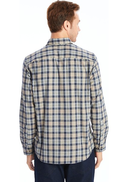 Yeni Sezon Regular Fit Uzun Kollu Ekose Erkek Gömlek fırsatları