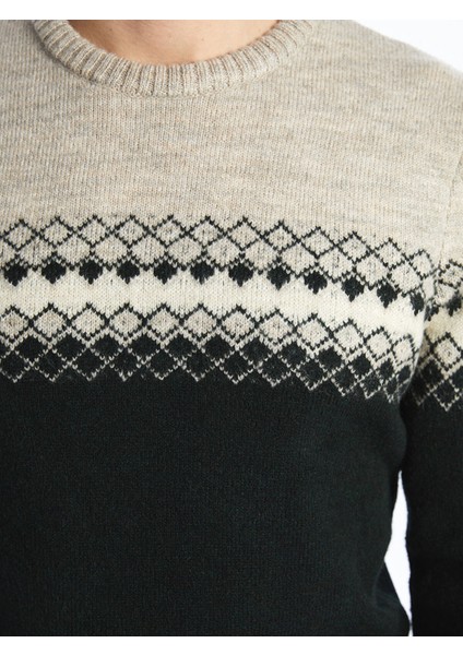 Yeni Sezon Bisiklet Yaka Uzun Kollu Desenli Erkek Triko Kazak modelleri