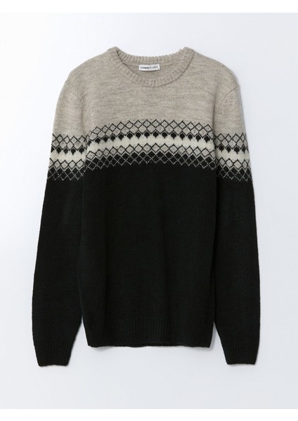 Yeni Sezon Bisiklet Yaka Uzun Kollu Desenli Erkek Triko Kazak indirimleri