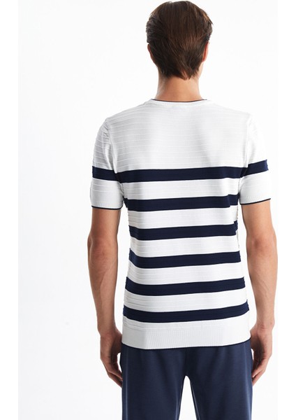 Yeni Sezon Bisiklet Yaka Kısa Kollu Çizgili Erkek Triko Kazak fırsatları