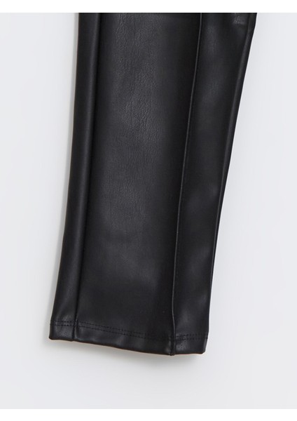 Yeni Sezon Beli Lastikli Deri Görünümlü Kız Çocuk Tayt fiyatları