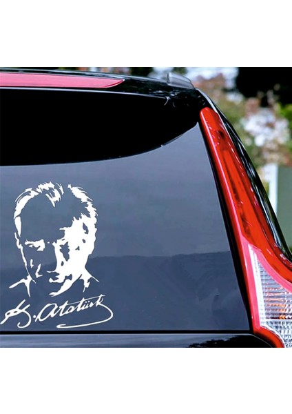 Atatürk Imzalı Araç, Araba, Oto, Motorsiklet, Kask, Laptop, Cam Sticker 19X15 cm modelleri