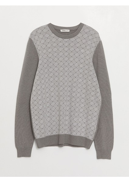 Yeni Sezon Bisiklet Yaka Uzun Kollu Desenli Erkek Triko Kazak