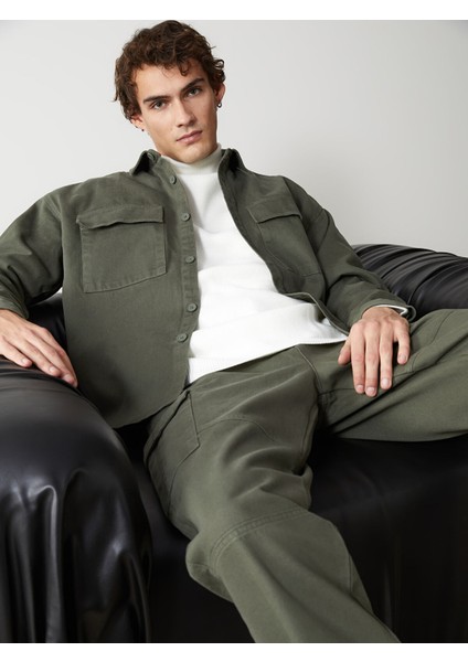 Yeni Sezon Rahat Kalıp Uzun Kollu Gabardin Erkek Gömlek Ceket