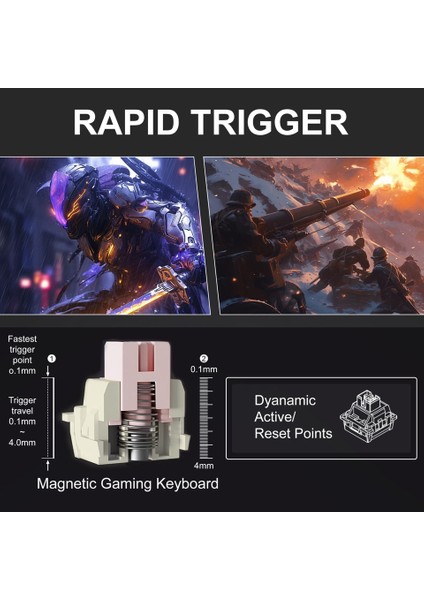 CAPTAIN72 Rapid Trigger Gaming Manyetik Switch Alüminyum Kasa Magegee Oyuncu Klavye Hall Effect fiyatları