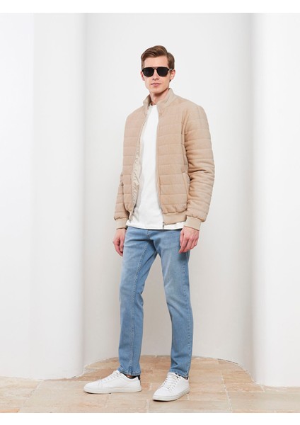 Yeni Sezon Slim Fit Dik Yaka Uzun Kollu Erkek Spor Hırka