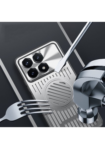 Xiaomi Redmi K70 Ultra Kılıfı, Manyetik Metal Isı Dağıtıcı Koruyucu Kılıf-Mavi (Yurt Dışından) modelleri