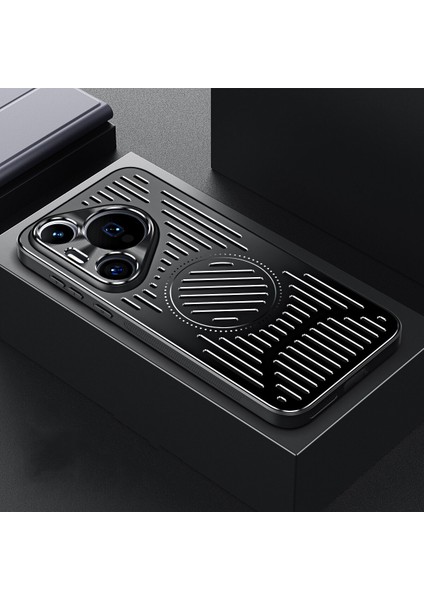 Huawei Pura 70 Kılıfı, Manyetik Metal Isı Dağıtıcı Koruyucu Kılıf-Siyah (Yurt Dışından)