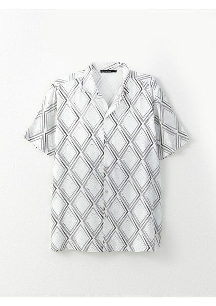 Yeni Sezon Regular Fit Kısa Kollu Desenli Erkek Gömlek indirimleri