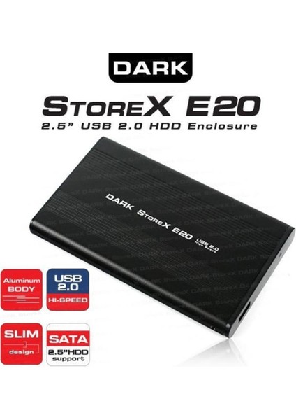 DK-AC-DSE20 E20 2.5" USB 2.0 Sata Siyah