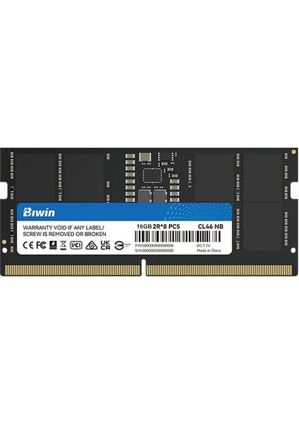 Bıwın 16GB 4800MHZ Ddr5 Notebook Ram BD5SD16G48C40