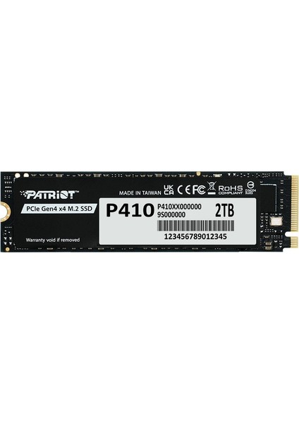 Patrıot P410 2tb 5000/4500MB/S M2 Pcıe Gen4 Nvme SSD P410P2TBM28H