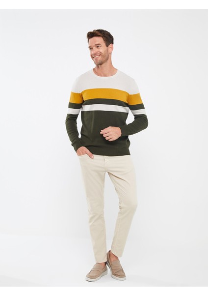 Yeni Sezon Bisiklet Yaka Uzun Kollu Renk Bloklu Erkek Triko Kazak modelleri