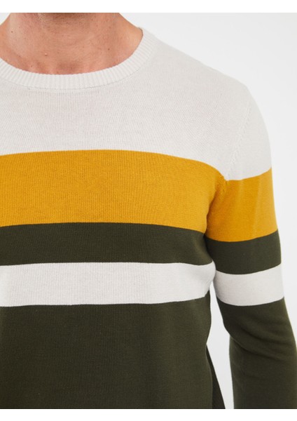 Yeni Sezon Bisiklet Yaka Uzun Kollu Renk Bloklu Erkek Triko Kazak fırsatları