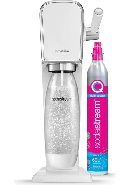 Art Kollu Soda Makinesi, 1l Bulaşık Makinesinde Yıkanabilir Şişe, Şık Paslanmaz Çelik Gövde