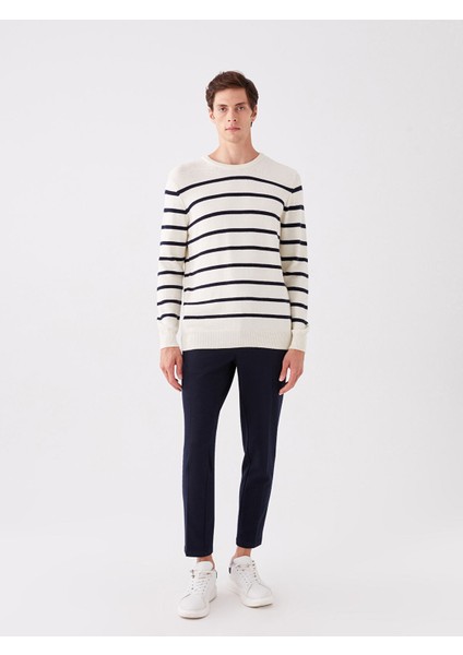 Yeni Sezon Bisiklet Yaka Uzun Kollu Çizgili Erkek Triko Kazak modelleri