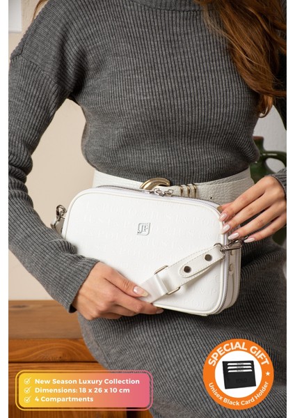 Orijinal Just Polo Collection 4 Bölmeli Lüks Yumuşak Deri Ayarlanabilir Çapraz Askılı Omuz Çantası