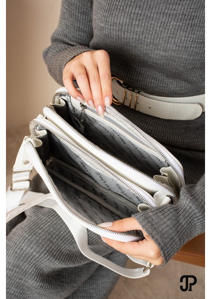 Orijinal Just Polo Collection 4 Bölmeli Lüks Yumuşak Deri Ayarlanabilir Çapraz Askılı Omuz Çantası fırsatları