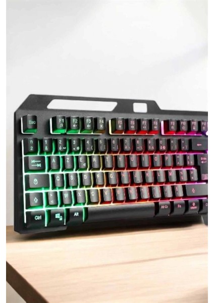 Led Işıklı Oyuncu Klavye Usb Girişli RGB Işıklı Q Klavye Mouse Hediyeli modelleri