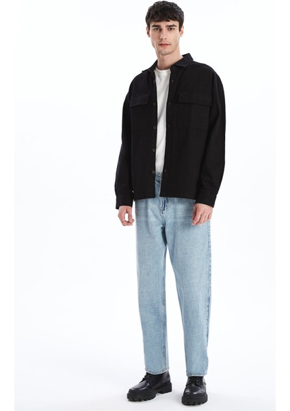 Yeni Sezon Rahat Kalıp Uzun Kollu Gabardin Erkek Gömlek Ceket fırsatları