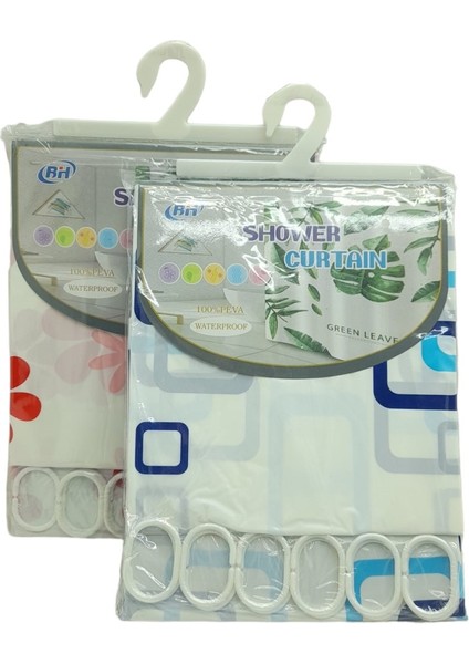 Çif Kanat Pvc Banyo Perdesi 2 Parça x 90X180CM - 12 Halkalı (4915) GO-53-VICE/(1395)