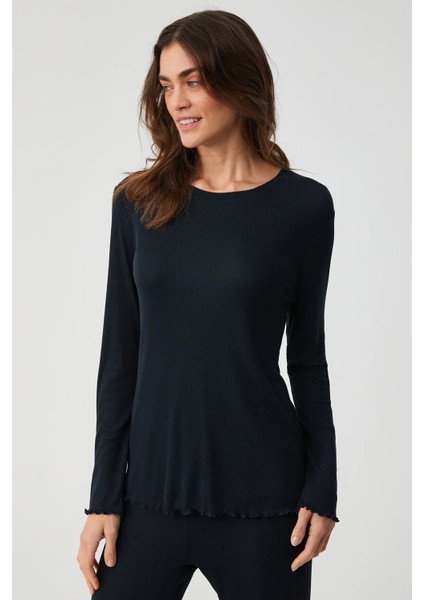 Yumuşak Dokulu Uzun Kol Kadın Pijama Takım 9928 modelleri