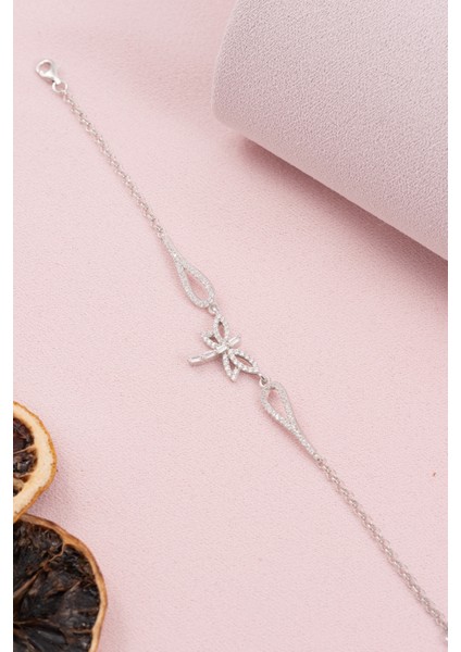 925 Ayar Gümüş Rodyumlu Zirkon Taşlı Yusufçuk Bileklik