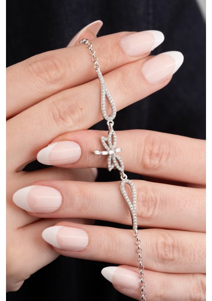 925 Ayar Gümüş Rodyumlu Zirkon Taşlı Yusufçuk Bileklik modelleri