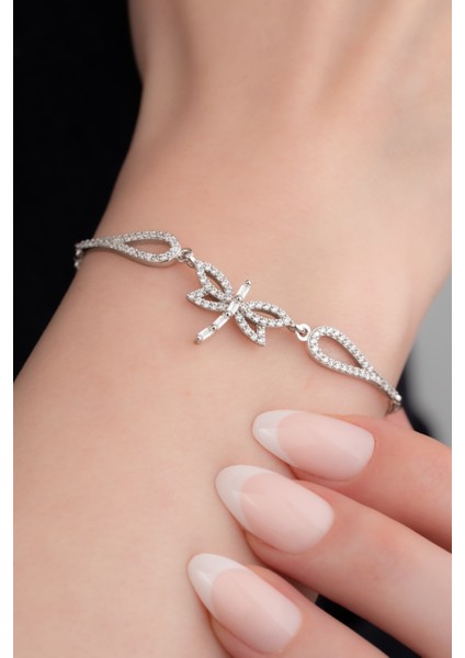 925 Ayar Gümüş Rodyumlu Zirkon Taşlı Yusufçuk Bileklik fırsatları