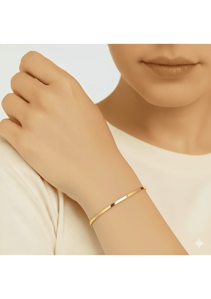 Kadın Çelik Ajda Bileklik - Tekli Model - Altın Renk modelleri