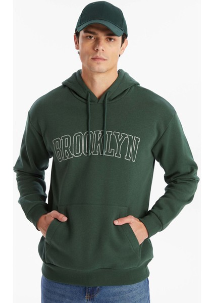 Yeni Sezon Uzun Kollu Nakışlı Erkek Kalın Hoodie