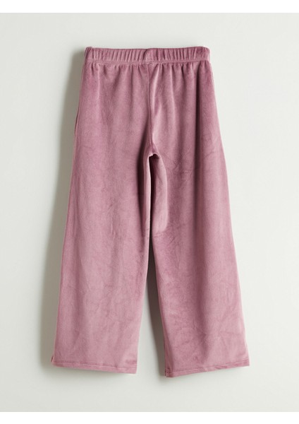 Yeni Sezon Beli Lastikli Kız Çocuk Kadife Eşofman Altı modelleri