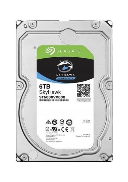 6tb Skyhawk ST6000VX008 5900 Rpm 256MB Sata-3 Güvenlik Diski (Hikvision)