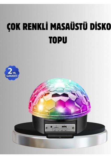 Bluetooth Kontrollü Masaüstü Disko Topu Işığı – Renkli LED Işık Gösterisi ve Uzaktan Kumanda
