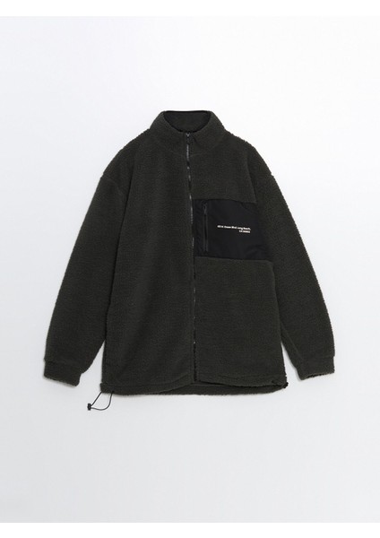 Yeni Sezon Dik Yaka Uzun Kollu Pelüş Erkek Fermuarlı Sweatshirt indirimleri