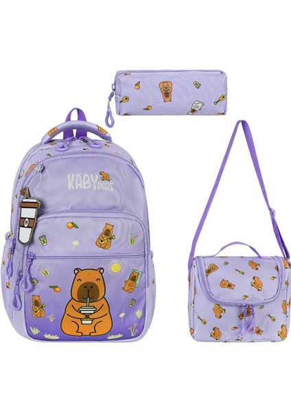 Kapipara Ilkokul Çantası 3 Lü Set Lila