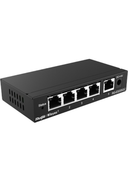 Ruıjıe Reyee RG-ES205GC 5 Port 10/100/1000 Ruıjıe Cloud Yonetılebilir Desktop Swıtch Metal Kasa
